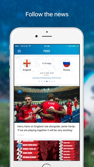 Euro Live — Scores & News for 2016 European Soccer Champions(圖1)-速報App