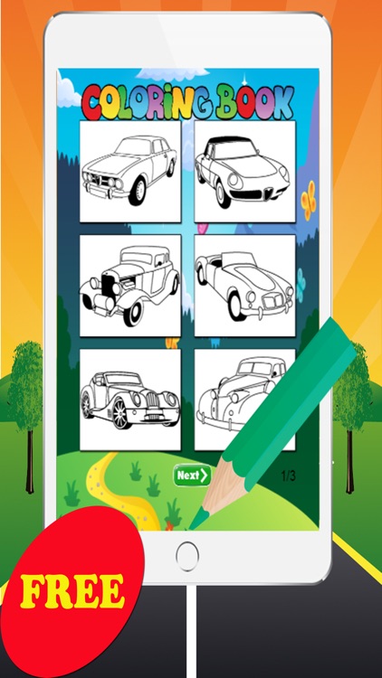 Car Coloring Book - All in 1 Vehicle Drawing and Painting Colorful Page Free For Kids Game