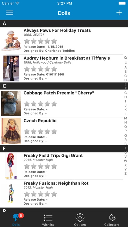 Doll Collector List Checklist Database