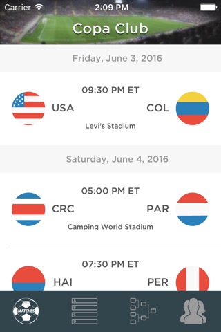Copa Club - Copa America Live Score Tracker screenshot 2