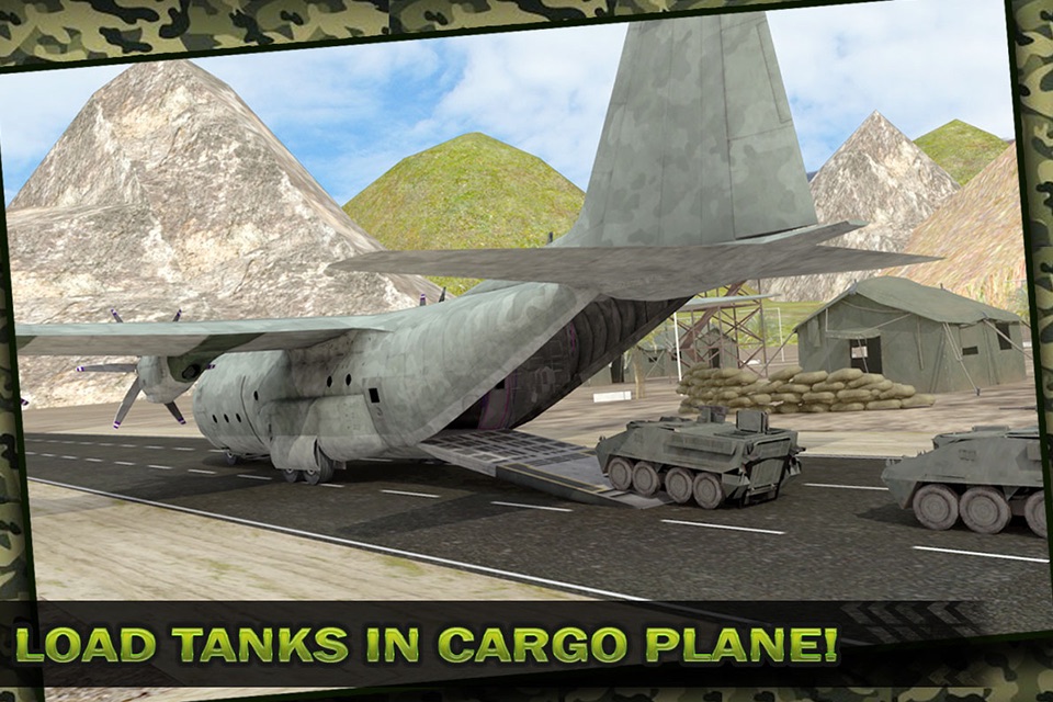 Army Cargo Plane Flight Simulator: Transport War Tank in Battle-Field screenshot 4