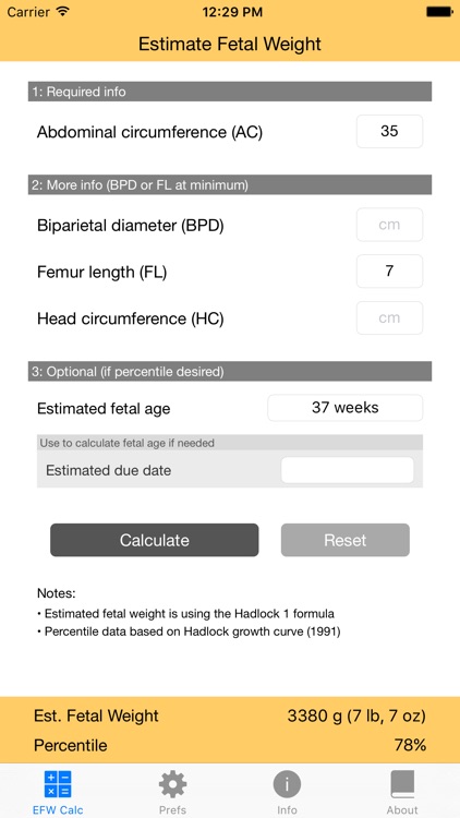 Fetal Weight Calculator - Estimate Weight and Growth Percentile