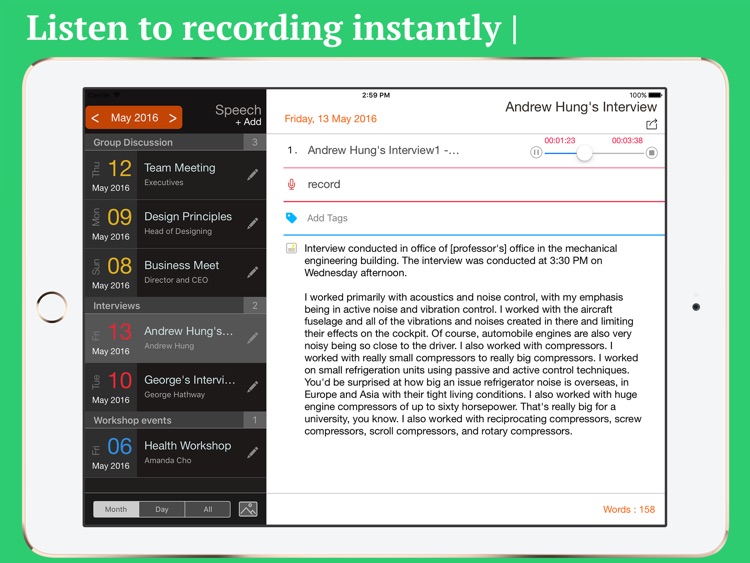 SpeechRecorder - Record audio & Take Note