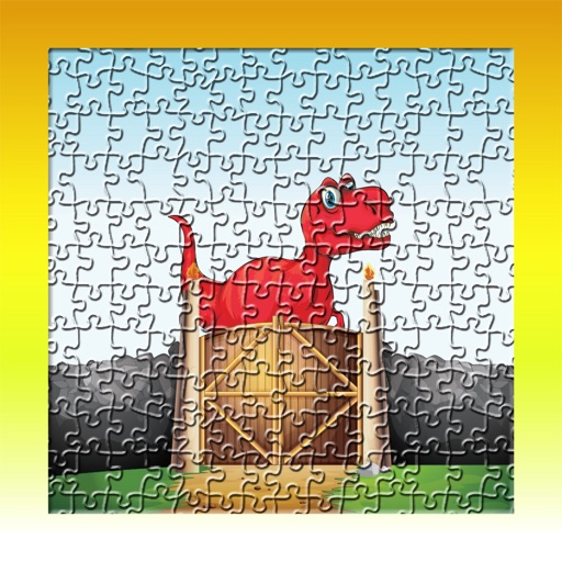 Dinosaur World Cartoon Jigsaw Magic Puzzle Fun Game for Kids iOS App