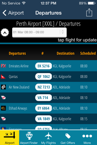 Perth Airport (PER) + Radar screenshot 2