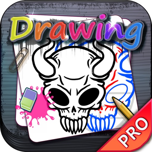 Drawing Desk Tattoo Skulls : Draw and Paint Artist Designs on Coloring Book Pro icon