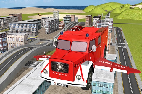Flying Firetruck City Pilot 3D screenshot 2