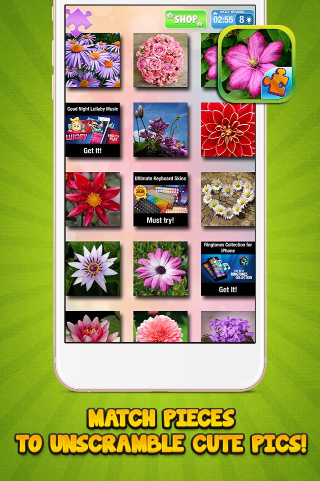 Jigsaw Flower Puzzle – Play Spring Blossom Puzzling Game and Unscramble Floral Pic.s screenshot 4