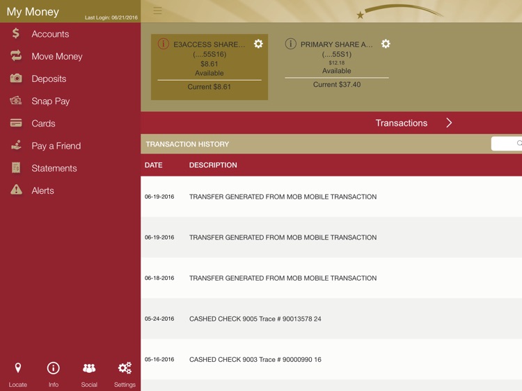 MC Mobile Banking for iPad
