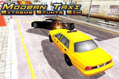 Modern Taxi Extreme Stunts Simulator 3D - Real Duty Driver Taxi Crazy Stunts & Parking Test Game screenshot 3