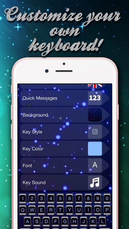 Glitter Keyboard! - Shiny Colorful Background Themes with Fonts