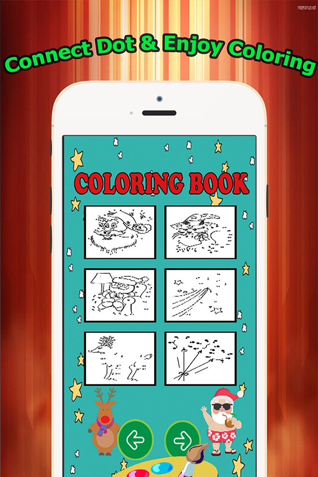Brain dots Christmas & Santa claus Coloring Book - connect dot coloring pages games free for kids and toddlers any age screenshot 4
