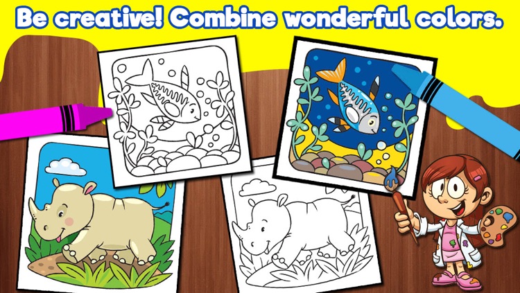 Preschool Education Paint Animals - Free Color Book, Coloring Pages For Kids! screenshot-3