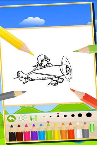 Vehicles Airplanes Trains Coloring Book : Kids Easy Paint Fun Drawing Games screenshot 4