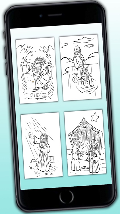 Children's Bible coloring book for kids - Paint drawings of Old and New Testaments