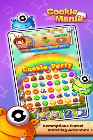 Cookie Crush Mania - 3 match puzzle splash game screenshot 3