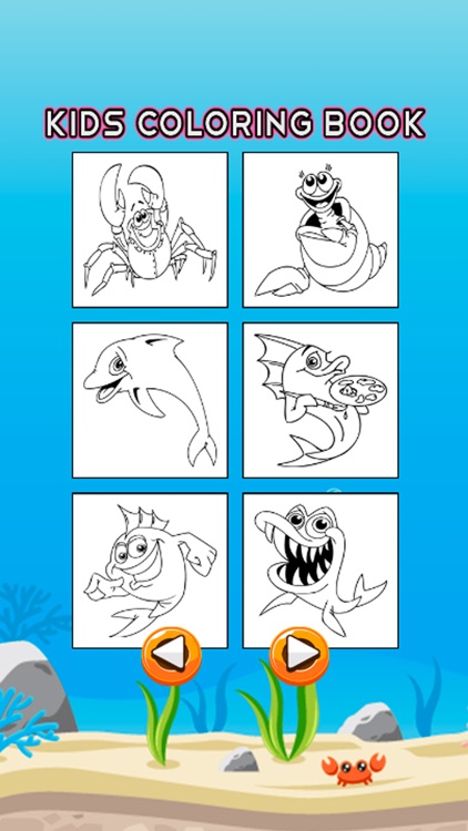 Sea Animals Coloring Book - Underwater Drawing Pages and Painting Learning skill Games For Kid & Toddler