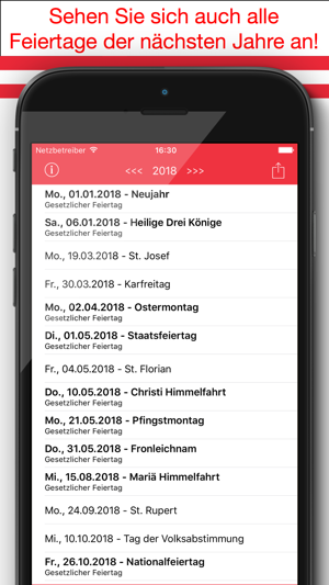 Feiertage Österreich Kalender & Kalenderwoche 2017(圖3)-速報App