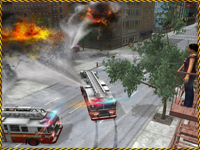 911 Helicopter Fire Rescue Truck Driver 3D Game