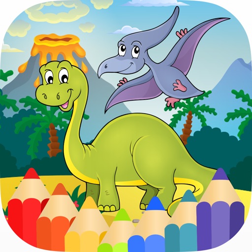 Dinosaur Coloring Book For Kids Games Free Icon