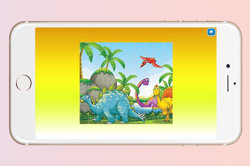 Dinosaur World Cartoon Jigsaw Magic Puzzle Fun Game for Kids screenshot 4