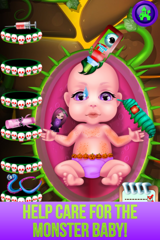 Monster's New Baby - Kids Halloween Salon Games screenshot 2