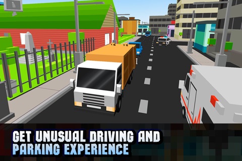 Pixel City Garbage Truck Driver 3D Full screenshot 4