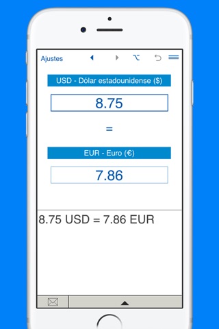 US Dollars to Euros and EUR to USD converter screenshot 2