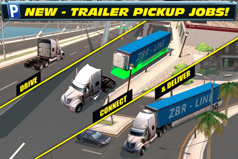 Trailer Truck Parking with Real City Traffic Car Driving Sim screenshot 2