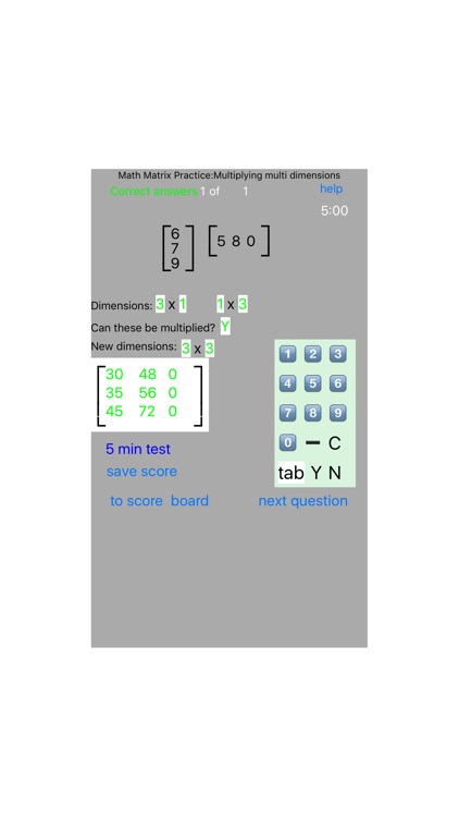 Math Matrix Practice:Multiplying multi dimensions