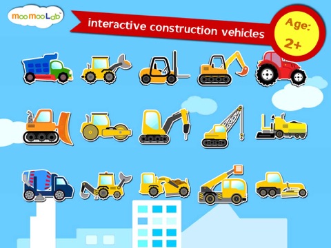 Construction Vehicles - Digger, Loader Puzzles, Games and Coloring