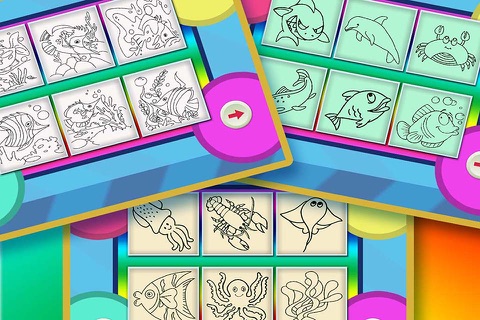 宝宝海底世界巴士总动员涂色应用2 - 儿童免费秘密花园填色海洋动物卡通版 screenshot 3