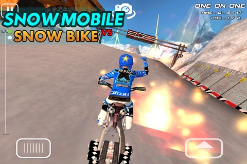 SnowMobile Vs Snow Bike - Snow Mobile Racing Games screenshot 4