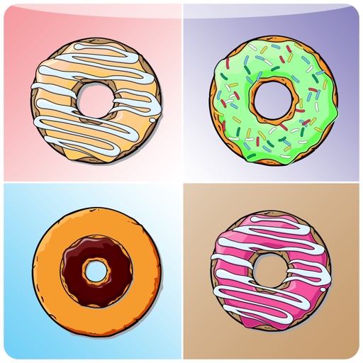 Hot Donut Matching Cards - brain fitness iOS App
