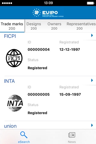 EUIPO eSearch plus screenshot 2