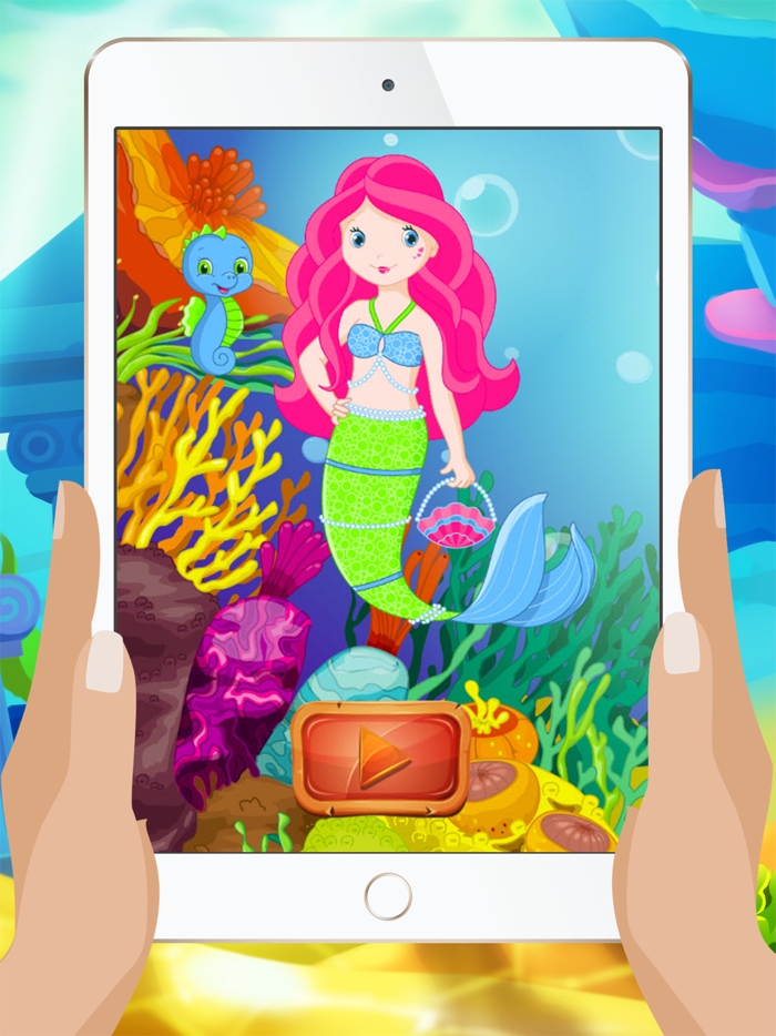 マーメイドぬりえ - 教育色と子供と幼児のためのゲーム無料ペイント