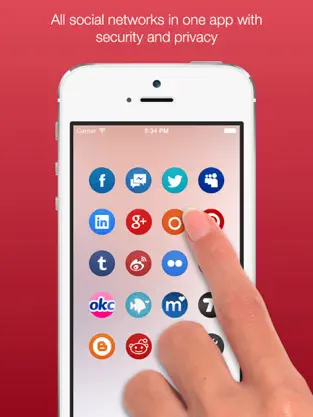 Screenshot 1 Social Lock - For Social Network & Online Dating ( RED ) version iphone