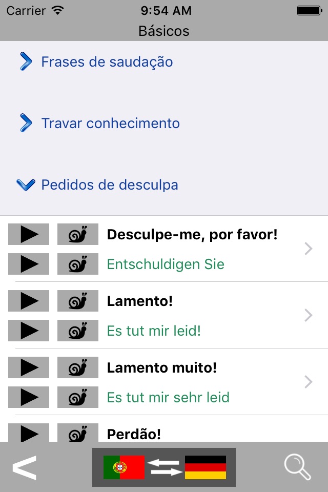 Portuguese / German Talking Phrasebook Translator Dictionary - Multiphrasebook screenshot 2