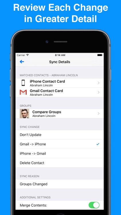 Contacts Sync for Google Gmail