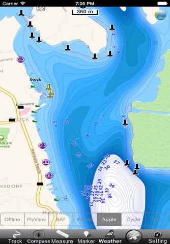 Chiemsee GPS Navi Karte für bootfahren angeln und segeln screenshot 4