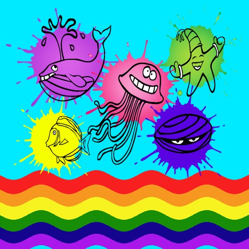 Sea Animal Coloring Book Game for Kids Icon