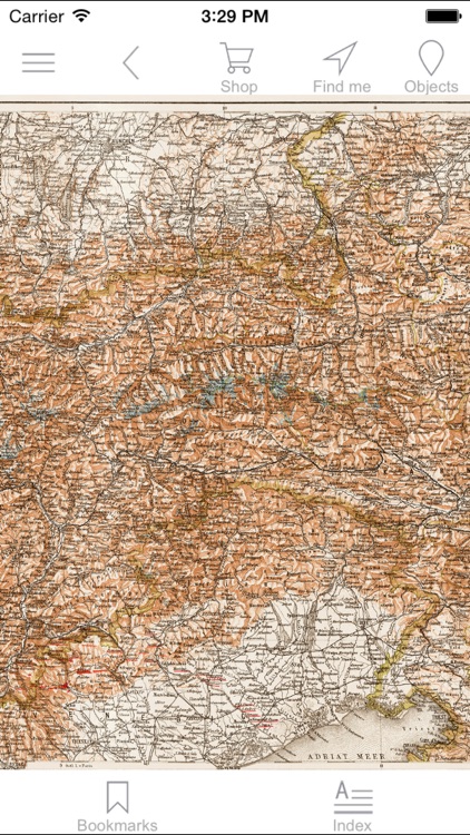 Austrian Alps (1903). History map.