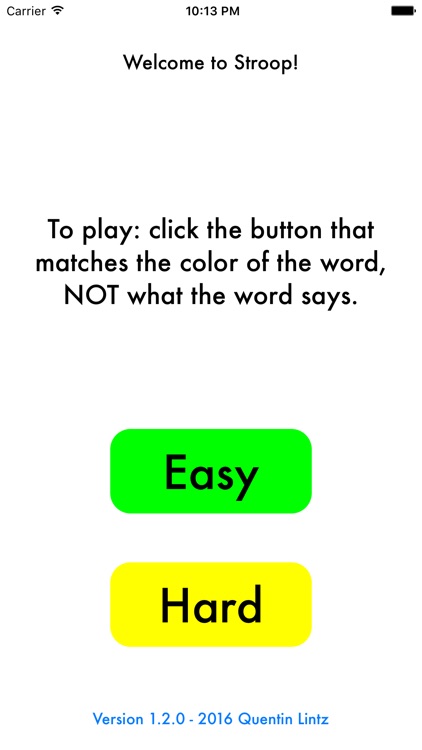 Stroop Game