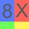 Times-8 is one of nine apps (Times-2 to Times-10) designed to enable the memorization of basic but essential math facts