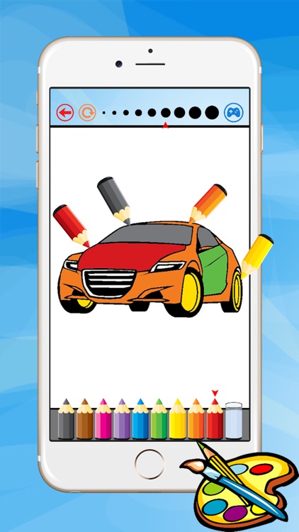 Super Car Coloring Book - Vehicle drawing for kid free game, Paint and color games HD for good kid screenshot-3