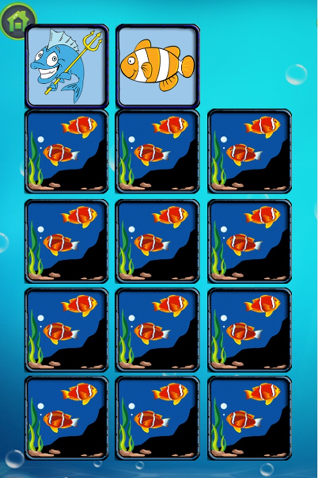 Finding Happy Fish In The Matching Cute Cartoon Puzzle Cards Game screenshot 2