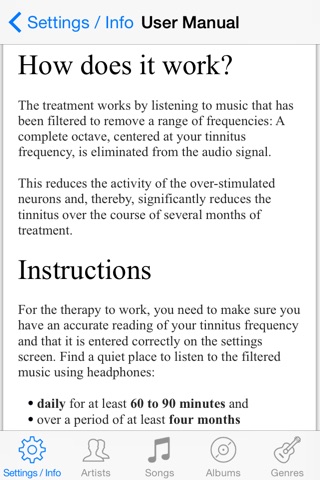 TinniTranquil Tinnitus Treatment Music Player screenshot 2