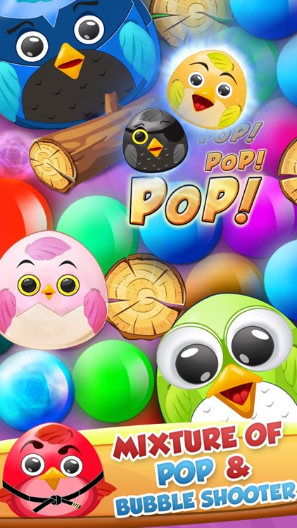 Pop The Birdy - Bubble Shooter Cross Finger Puzzles