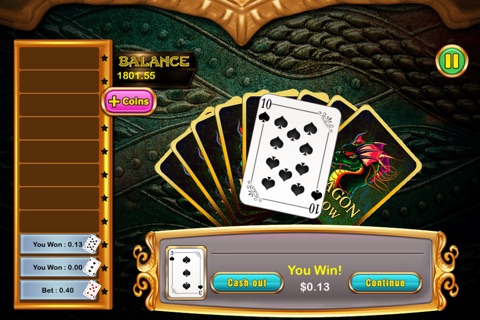 Epic Dragon HiLo Card Blast - New casino gambling card game screenshot 2