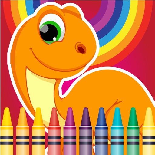 Dinosaurs Village coloring page for boys Edition Icon